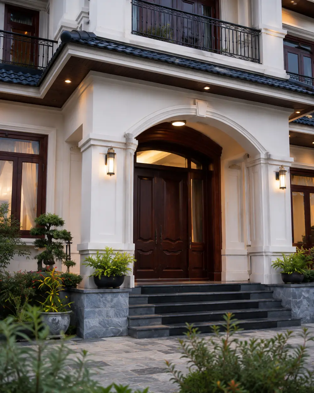 Biệt thự mái Thái thanh lịch – nếp nhà mới tại Ninh Bình – Góc nhìn 03 · Lối vào