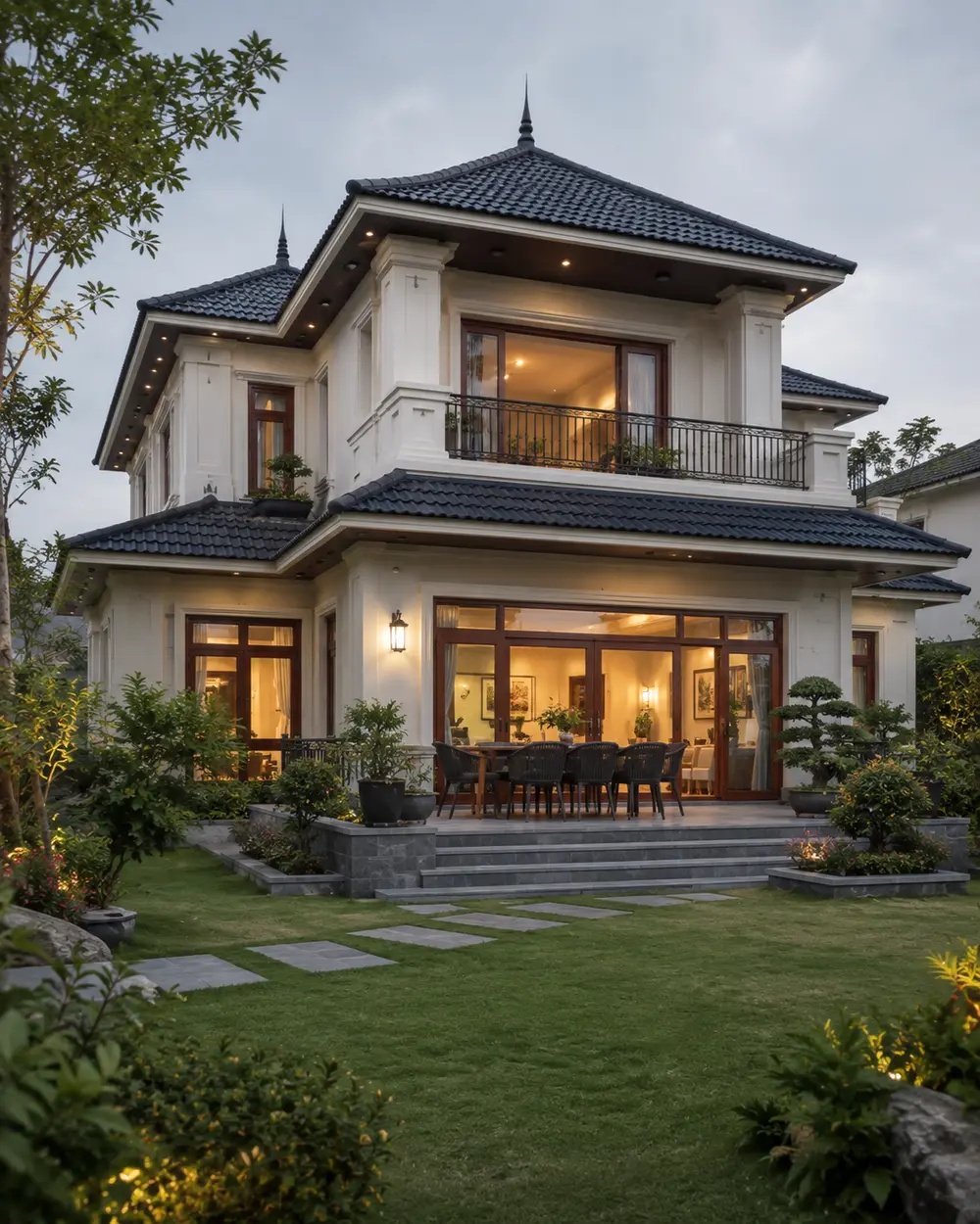 Biệt thự mái Thái thanh lịch – nếp nhà mới tại Ninh Bình – Góc nhìn 05 · Sân hiên