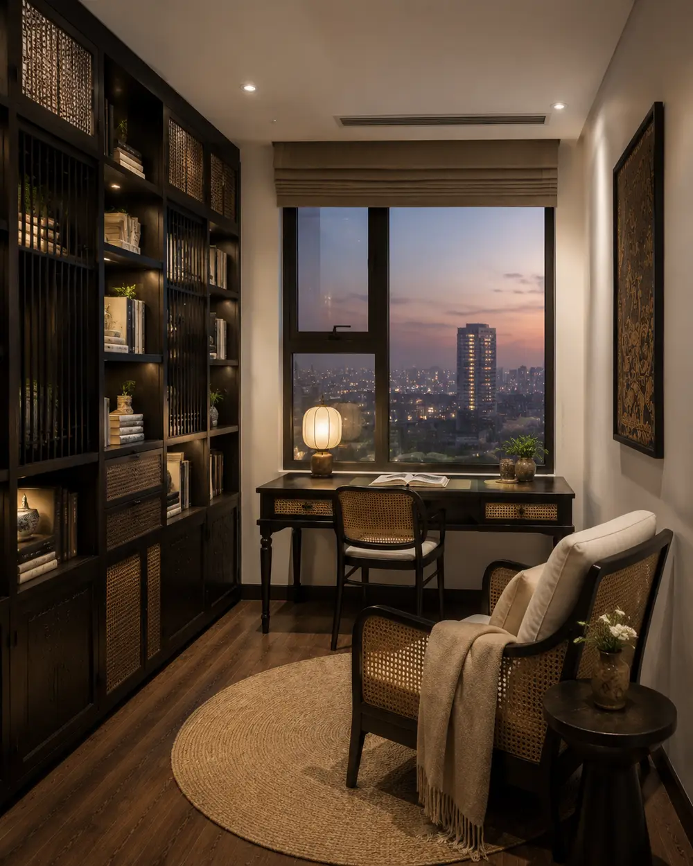 Căn hộ Indochine đương đại 120m² – Hà Nội – Góc nhìn 09 · Phòng làm việc