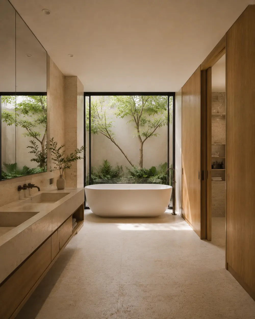 Nội thất nhà phố sân trong – ánh sáng và cây xanh tại TP.HCM – Góc nhìn 09 · Phòng tắm