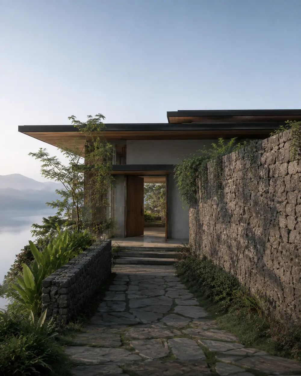 Villa ven hồ – không gian nghỉ dưỡng tại Hòa Bình – Góc nhìn 02 · Sân trong