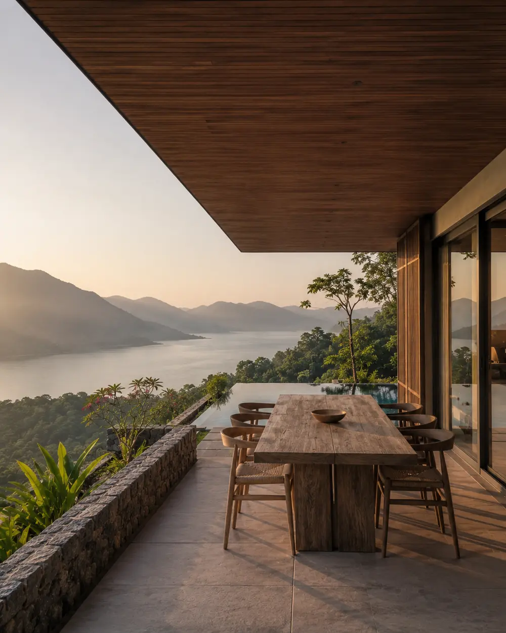 Villa ven hồ – không gian nghỉ dưỡng tại Hòa Bình – Góc nhìn 04 · Phòng ăn