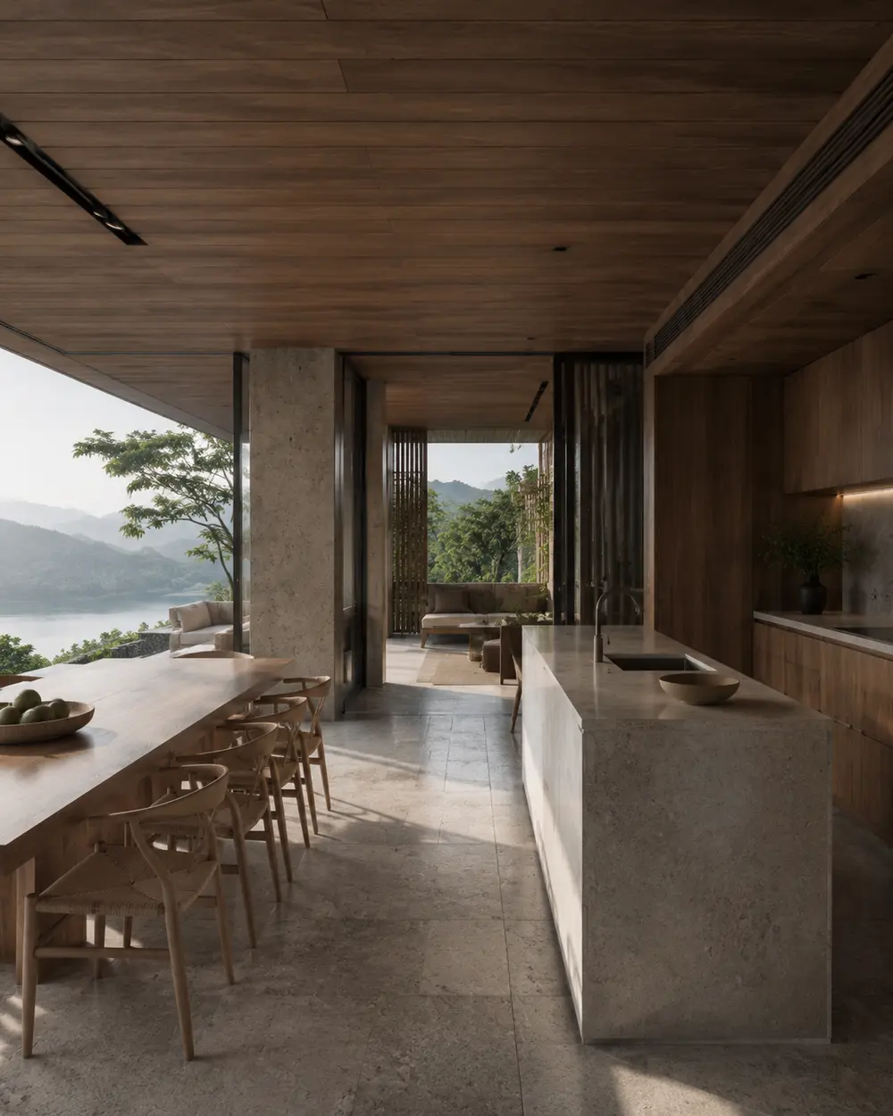 Villa ven hồ – không gian nghỉ dưỡng tại Hòa Bình – Góc nhìn 08 · Khu bếp