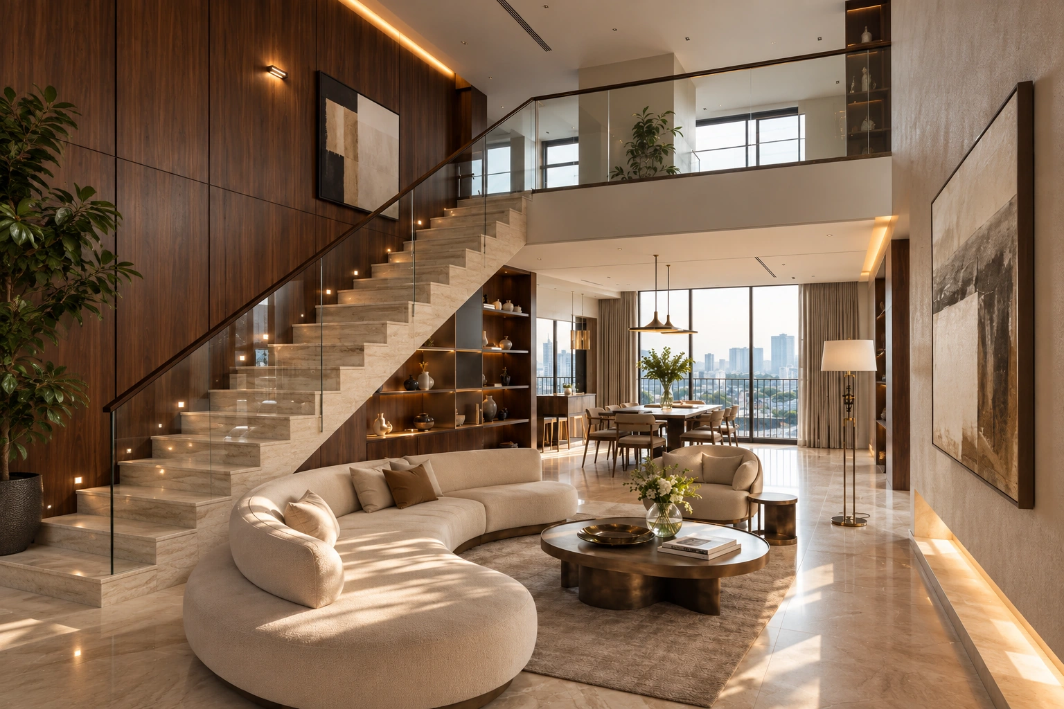 Duplex tối giản sang trọng – chiều sâu vật liệu tại TP.HCM