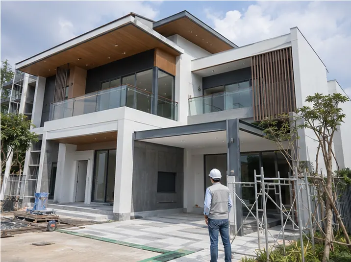 Biệt thự hiện đại trong giai đoạn nghiệm thu hoàn thiện
