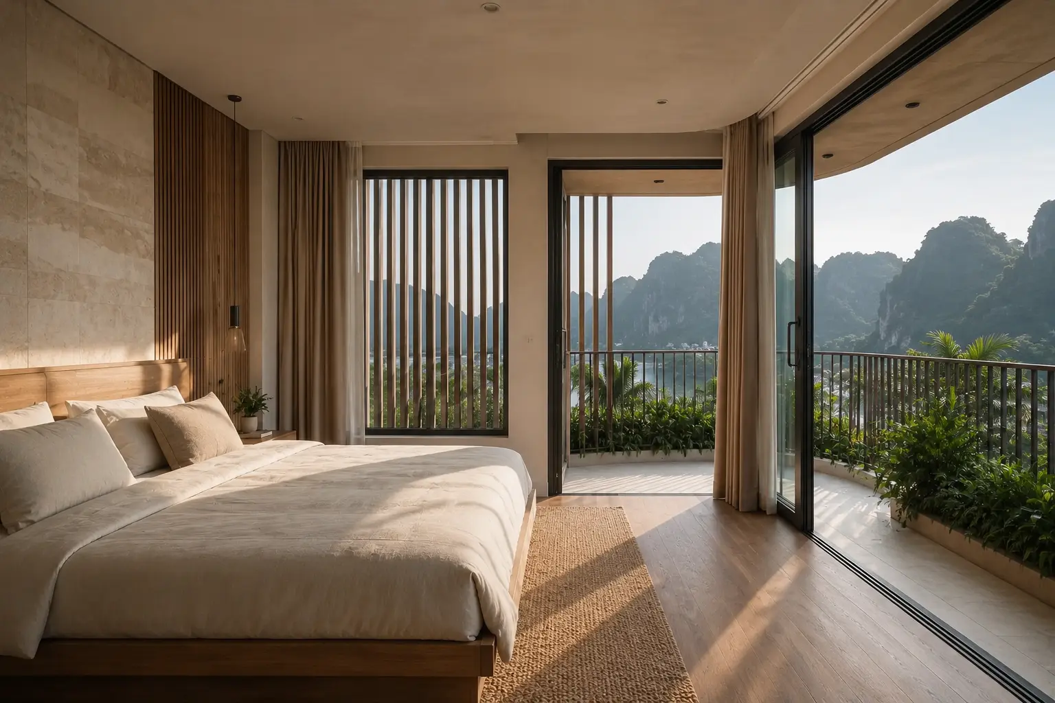 Phòng ngủ chính – Nhà phố lô góc hiện đại tại Hạ Long, Quảng Ninh