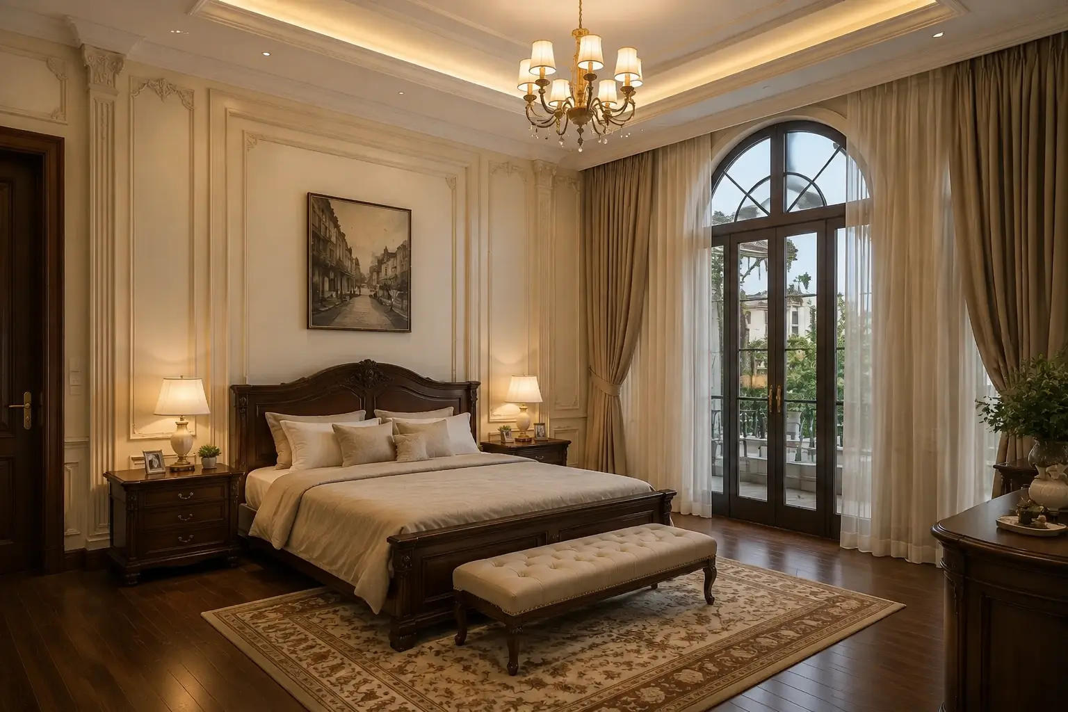 Phòng ngủ chính – Biệt thự tân cổ điển thanh lịch tại Bắc Giang