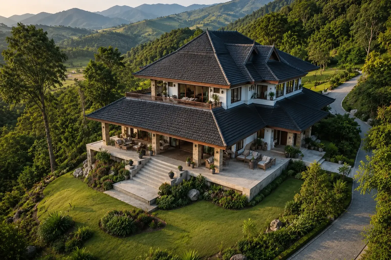 Góc nhìn trên cao – Nhà mái Thái thanh lịch tại Tuyên Quang