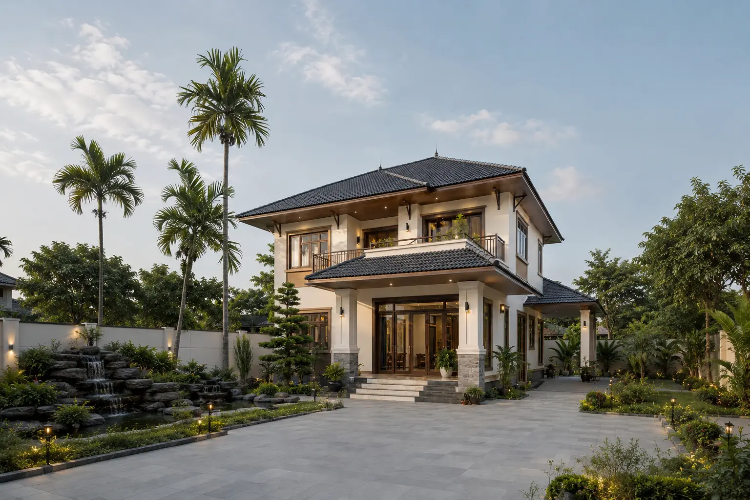 Ảnh toàn cảnh Biệt thự mái Nhật 2 tầng – khu vườn tĩnh tại Bắc Ninh