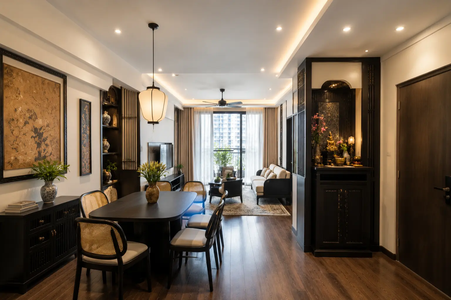 Ảnh toàn cảnh Căn hộ Indochine đương đại 120m² – Hà Nội