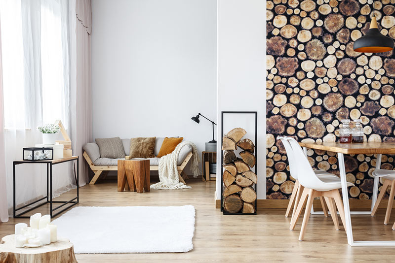 gỗ được sử dụng phổ biến trong phong cách rustic