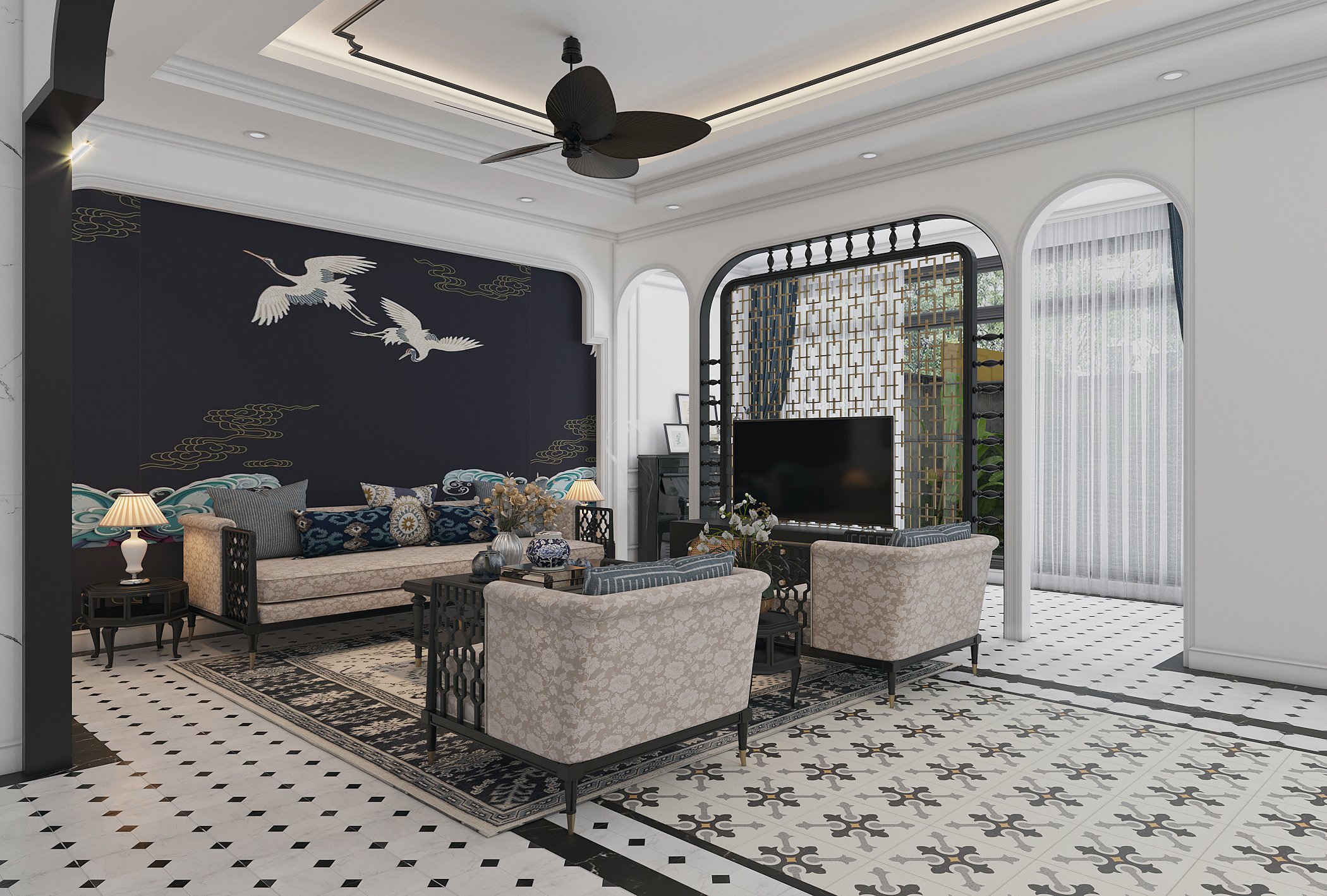 họa tiết hoa văn trong phong cách indochine