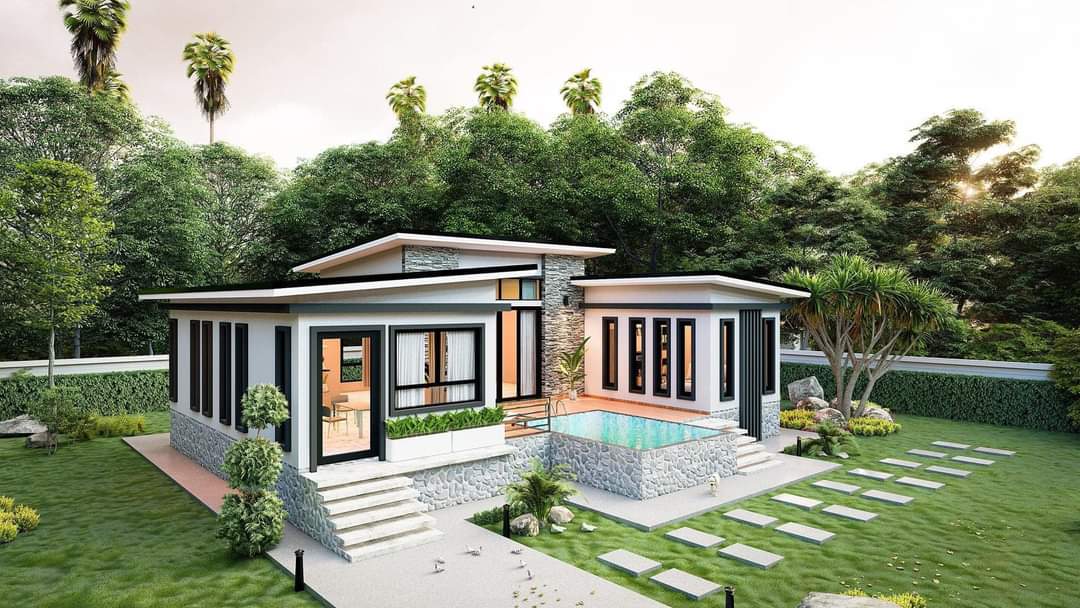 Thiết kế nhà sân vườn ở Hải Dương có bể bơi