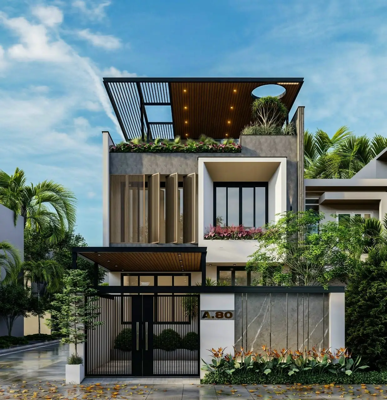 Thiết kế kiến trúc nhà phố 2 tầng Anh Thư – Tam Điệp, Ninh Bình