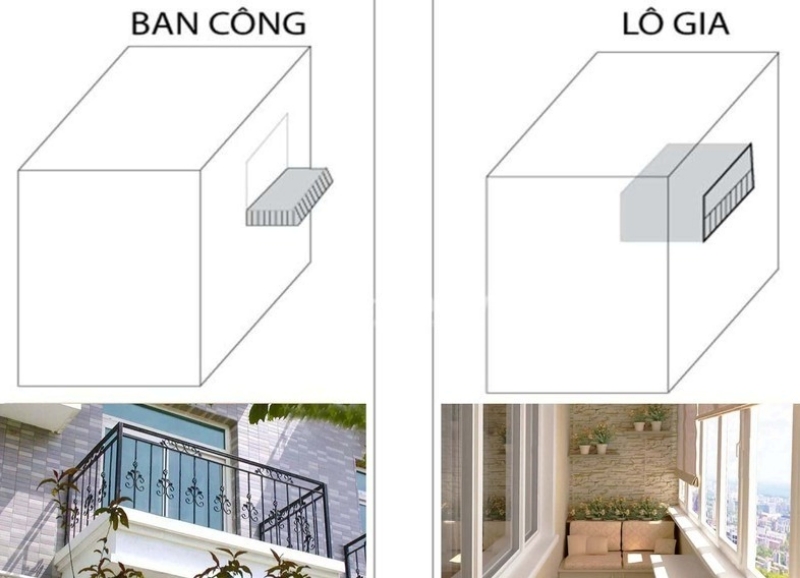 Ban công là gì? Phân biệt ban công với Lô gia