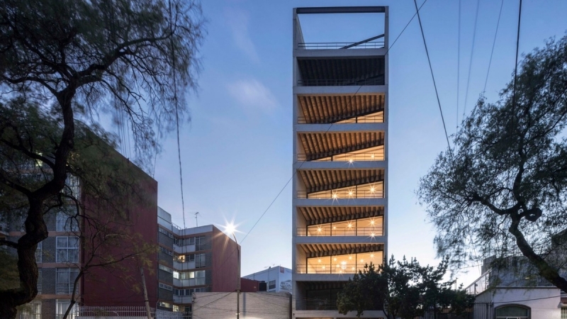 Ban công hình nêm của tòa nhà Rodin 33 – Mexico