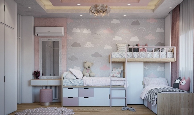 Phòng ngủ cho 3 bé gái