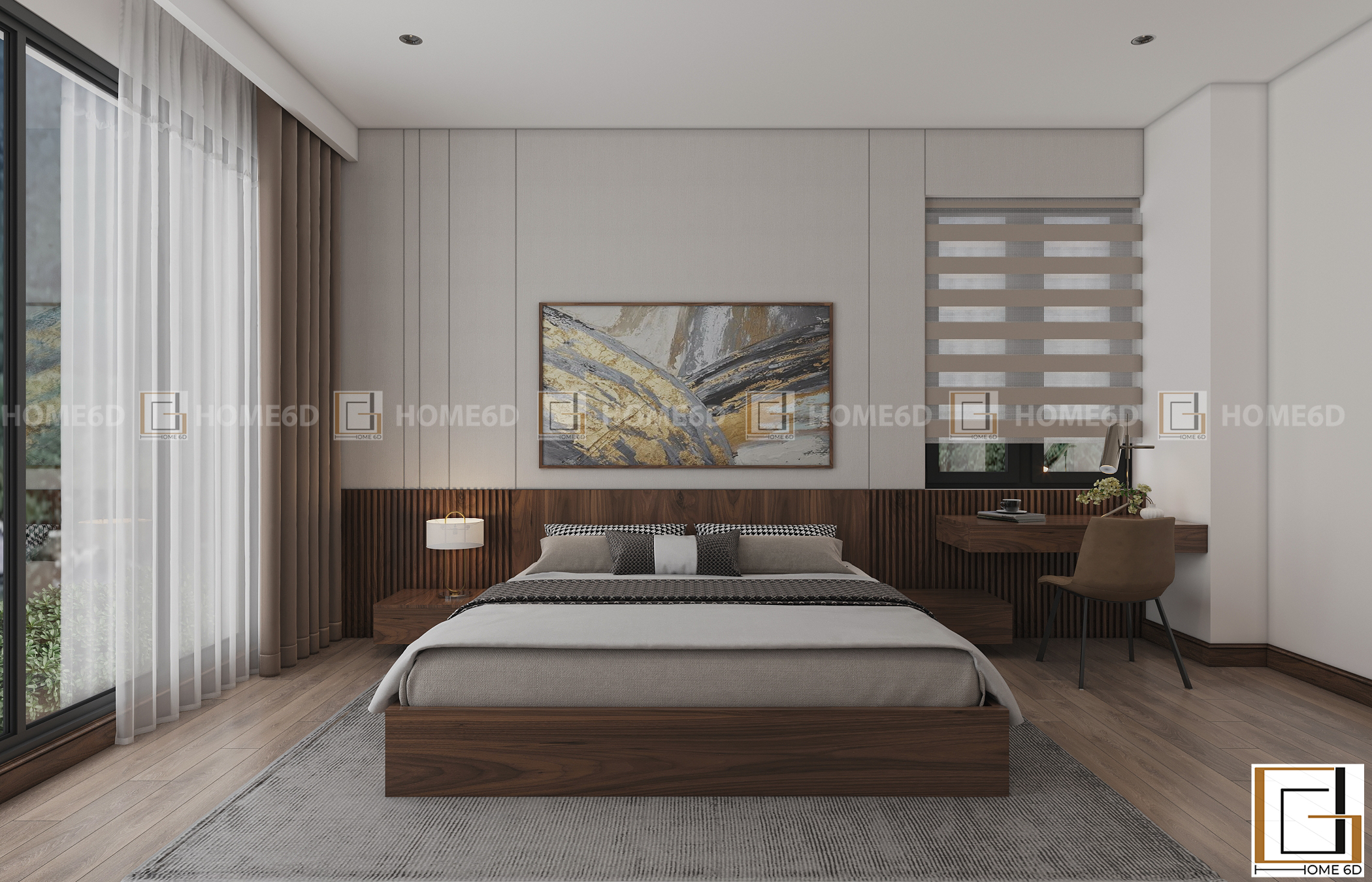 Thiết kế nội thất phòng ngủ Villa