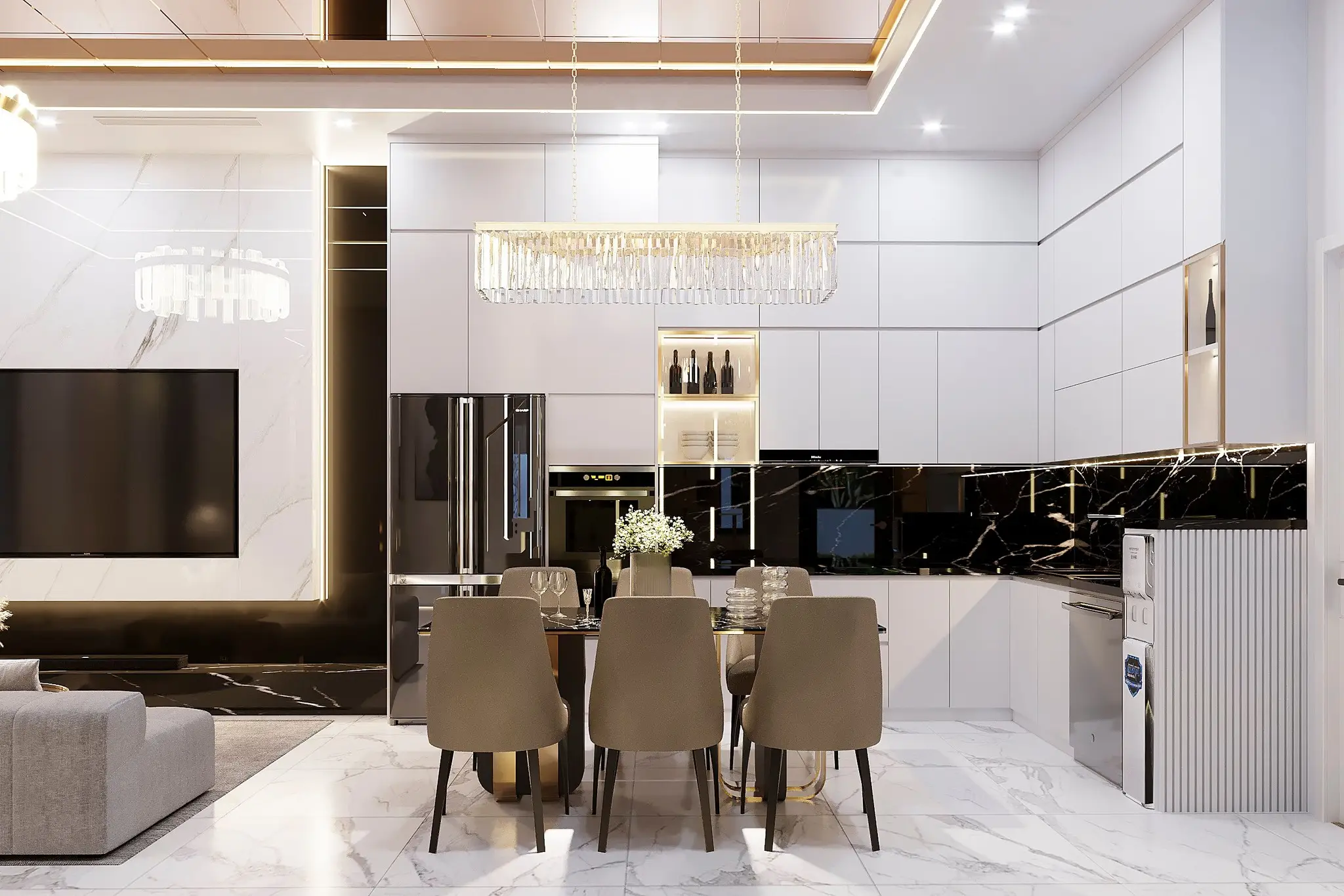 Thiết kế nội thất phòng bếp Quảng Ninh