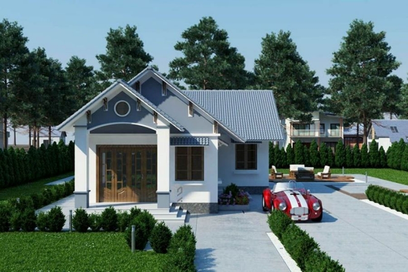 Mặt tiền nhà cấp 4 hình chữ L