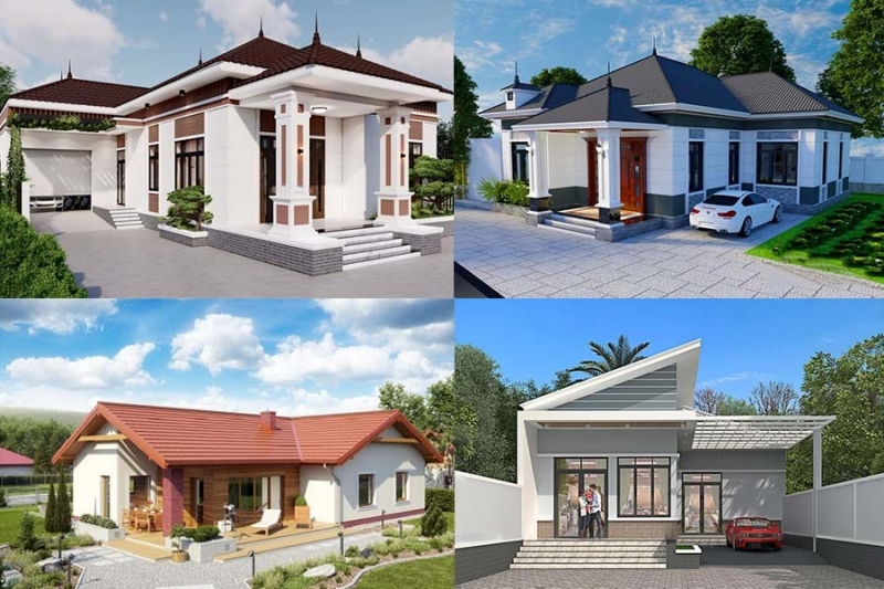 Mặt tiền nhà cấp 4 hình chữ L