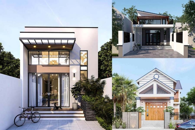 Mặt tiền nhà cấp 4 có gác lửng