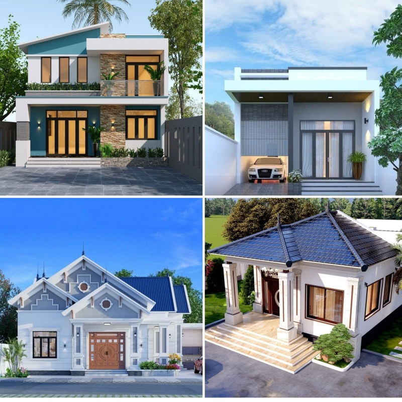 Mặt tiền nhà cấp 4 phong cách hiện đại