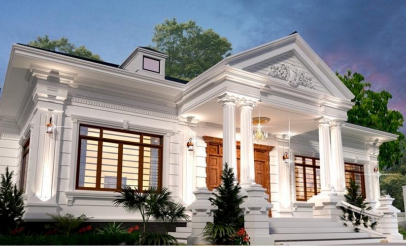 Mặt tiền nhà cấp 4 phong cách tân cổ điển