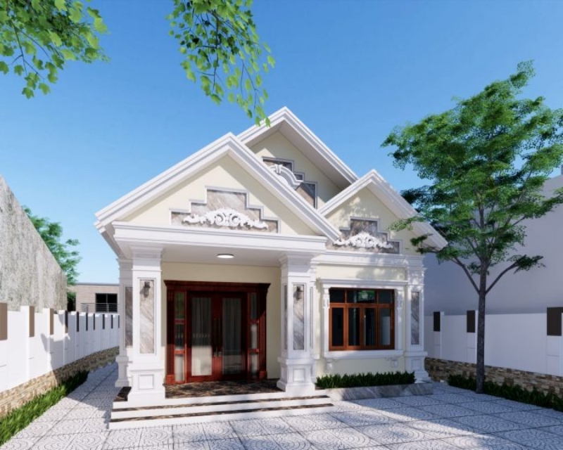 Mặt tiền nhà cấp 4 phong cách tân cổ điển