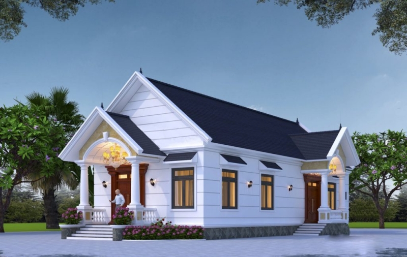 Mặt tiền nhà cấp 4 phong cách tân cổ điển