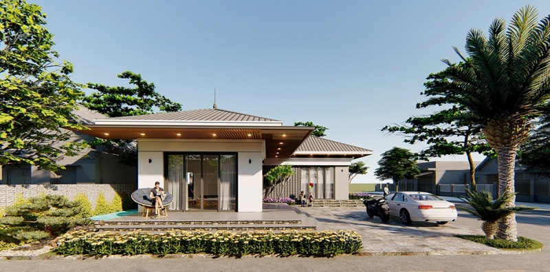 Nhà vườn cấp 4 mái thái