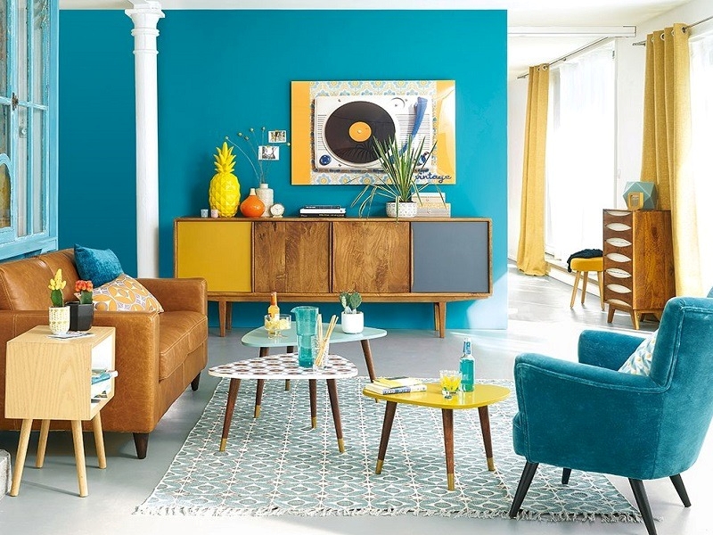 Phòng khách phong cách Retro