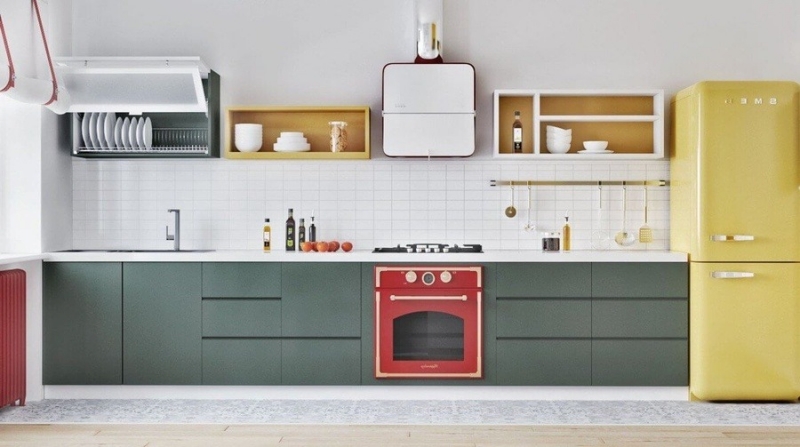 Phòng bếp phong cách Retro