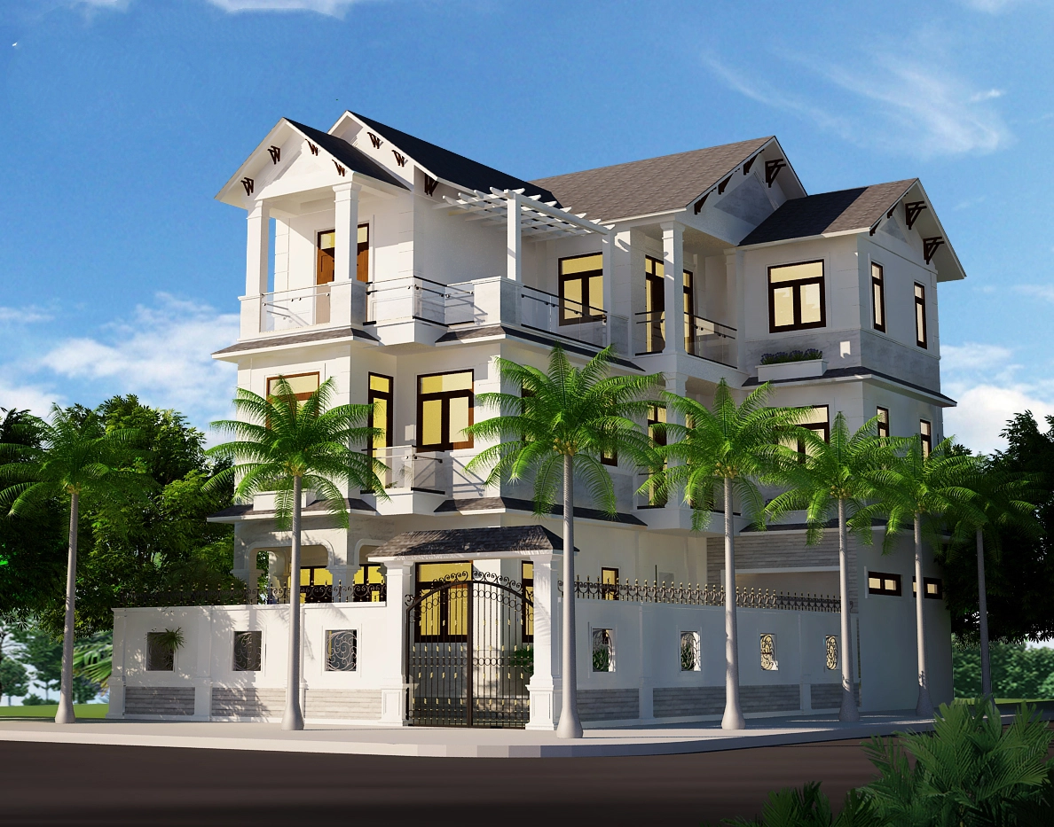 Thiết kế nhà đẹp tại Sơn La, biệt thự tân cổ điển