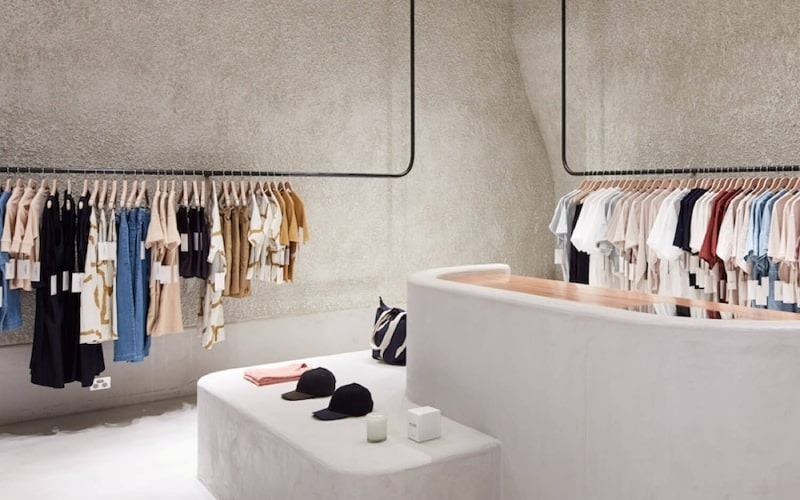 Thiết kế shop quần áo phong cách tối giản