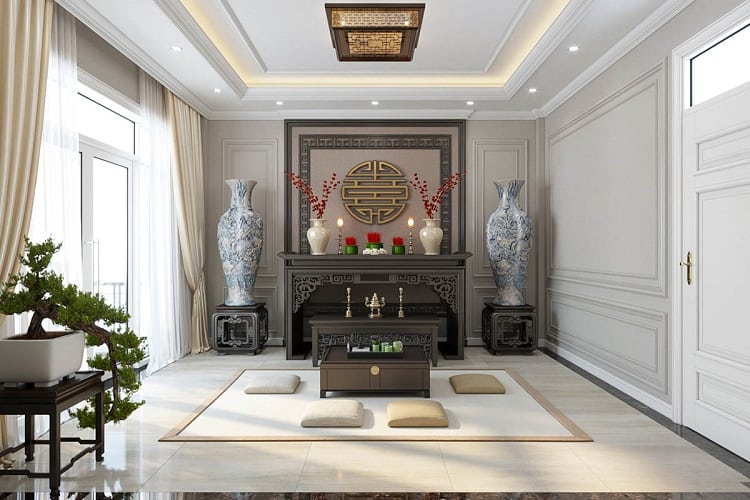 Phòng thờ đẹp cổ điển - Nơi thể hiện sự trang nghiêm và thanh nhã