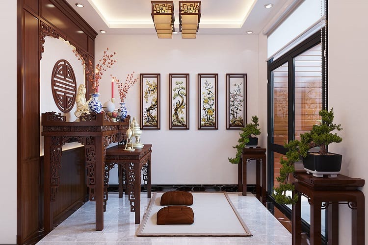 Phòng thờ đẹp cổ điển - Nơi thể hiện sự trang nghiêm và thanh nhã