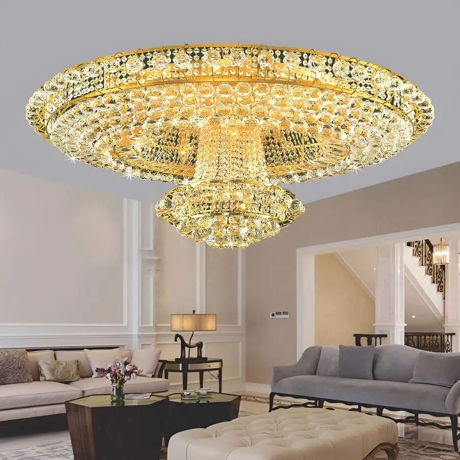 Mẫu đèn pha lê phòng khách có thể kết hợp với nhiều phong cách kiến trúc khác nhau 