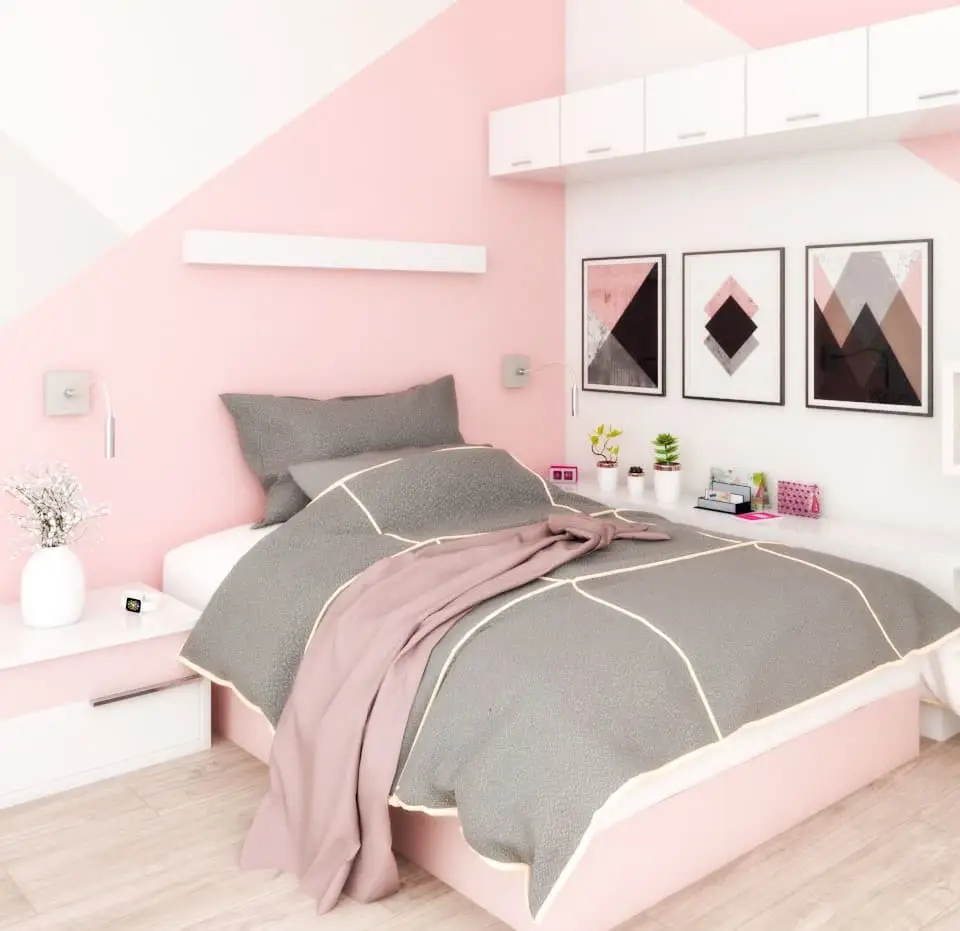Tham khảo mẫu sơn phòng ngủ đẹp màu hồng 