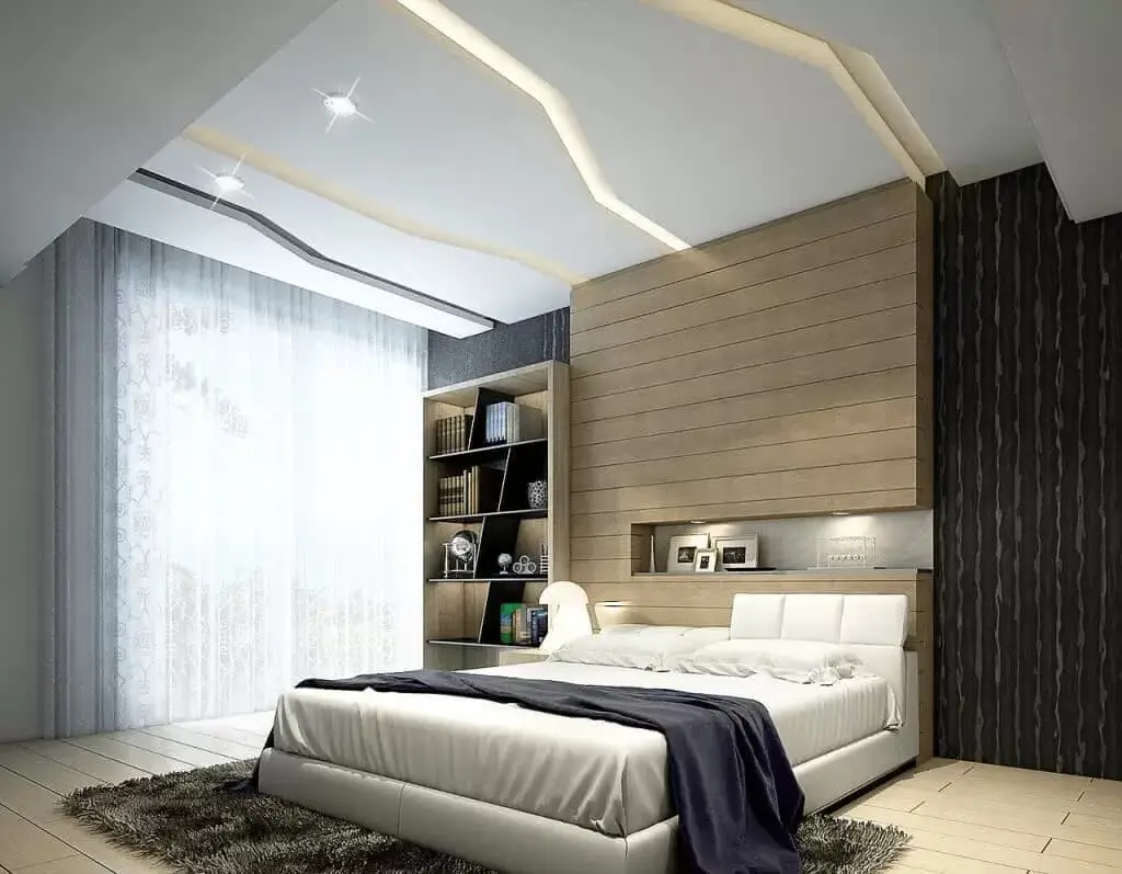 Tham khảo mẫu trần thạch cao phòng ngủ theo phong cách tối giản