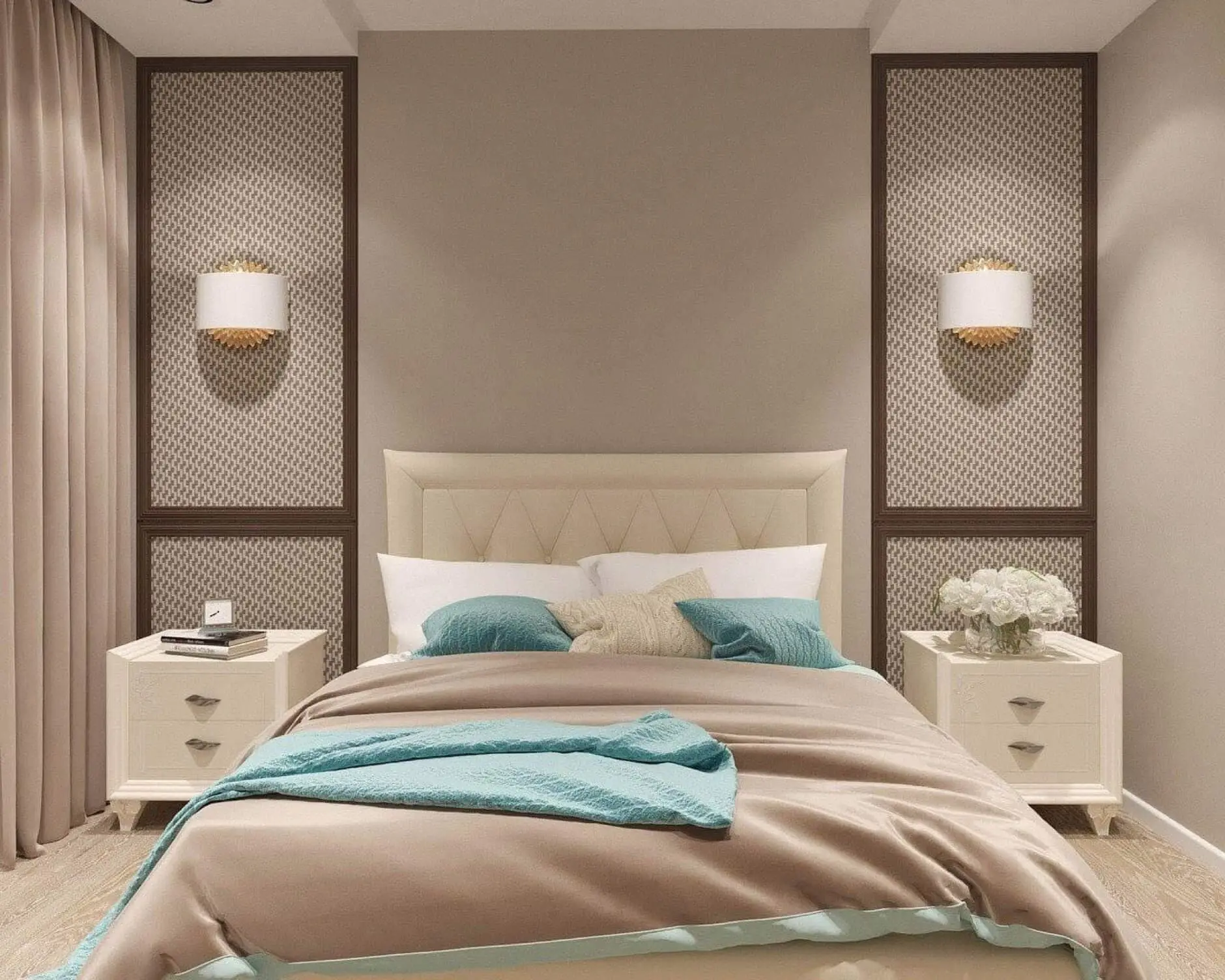Mẫu phòng ngủ đẹp trang trí theo gam màu trung tính