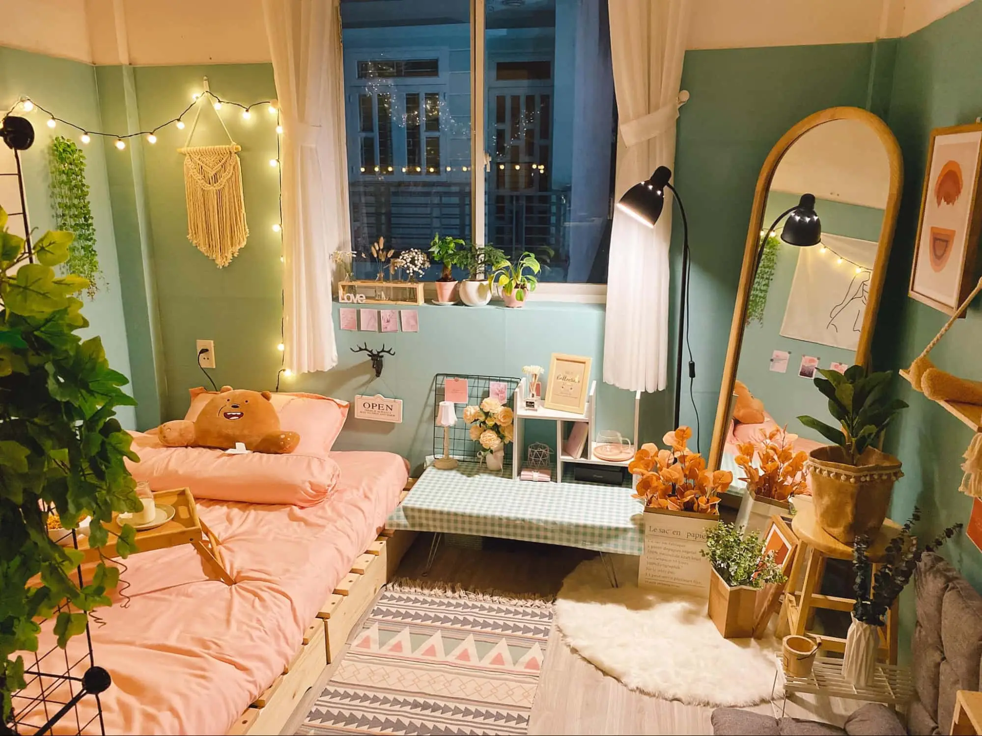 Mẫu decor phòng ngủ Hàn Quốc với gam màu pastel