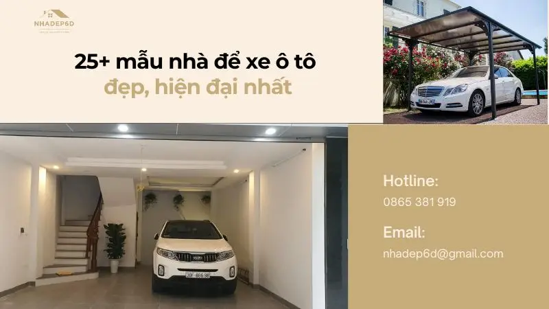 25+ mẫu nhà để xe ô tô bố trí đẹp mắt, hiện đại nhất 2024