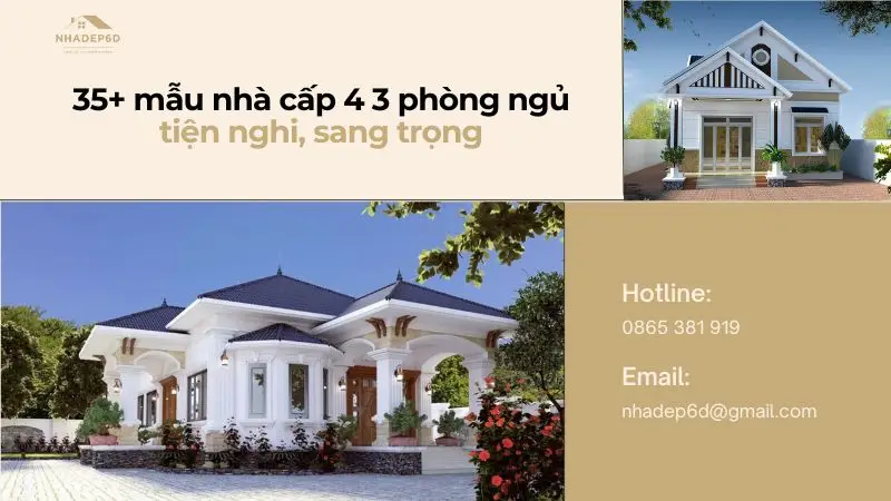 35+ mẫu nhà cấp 4 3 phòng ngủ tiện nghi, sang trọng 2024