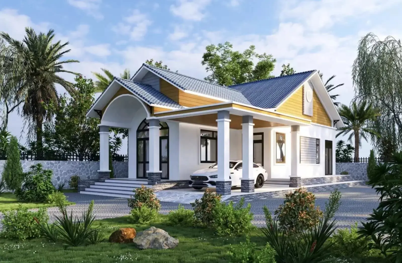 Thiết kế căn biệt thự mái Thái thu hút với vẻ đẹp hiện đại kết hợp truyền thống