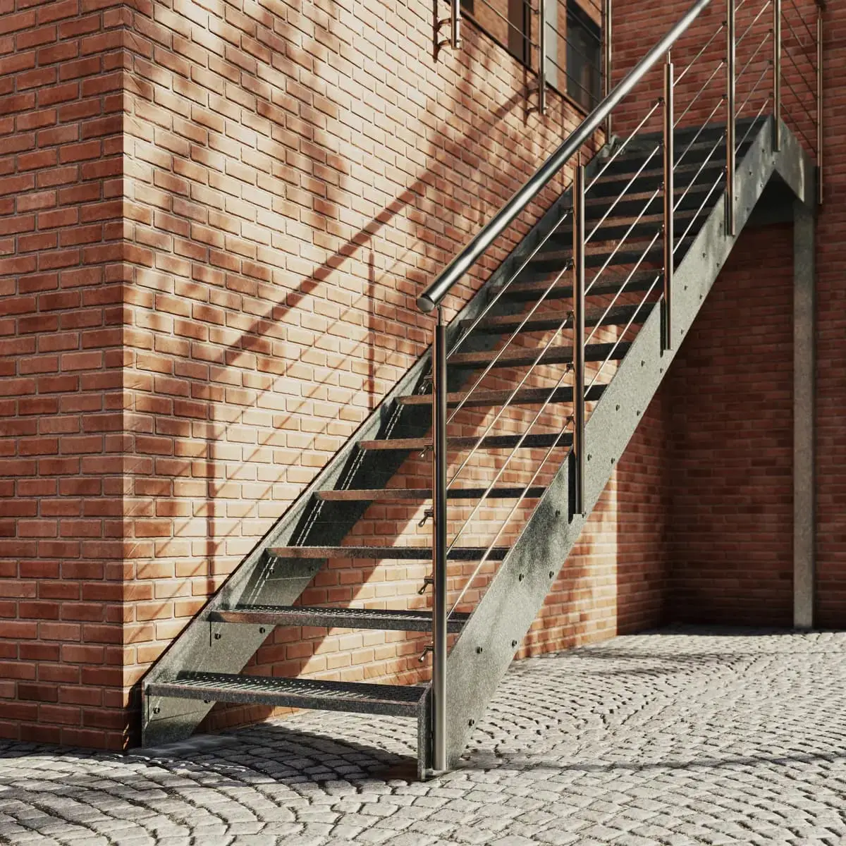 Tham khảo mẫu cầu thang trước mặt tiền nhà có thiết kế sang trọng