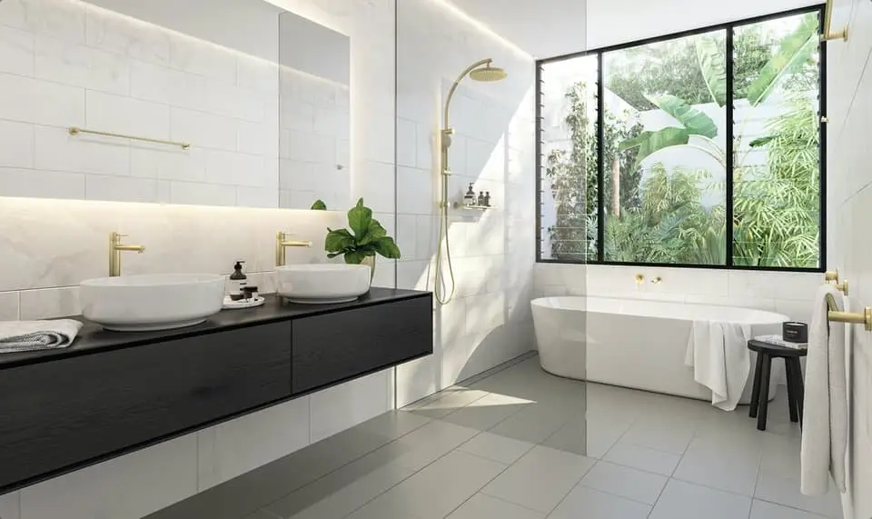 Bố trí cây xanh trong phòng tắm mang đến nhiều lợi ích