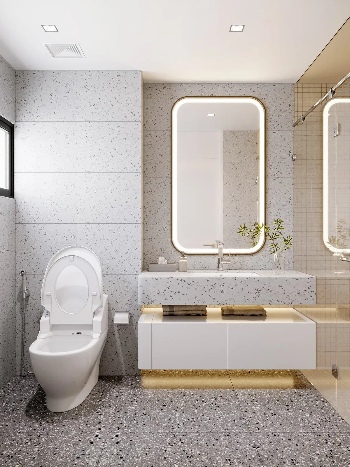 Chiêm ngưỡng mẫu phòng tắm nhỏ sử dụng đá ốp sang trọng