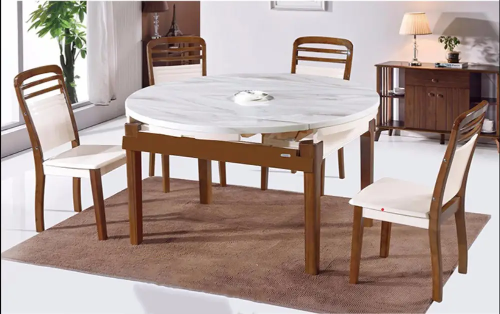 bàn tròn gỗ xếp 2 cánh