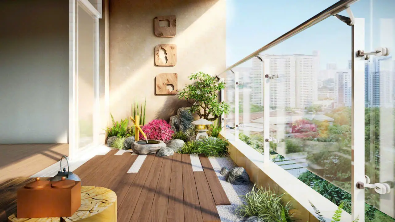 tiểu cảnh ban công chung cư đẹp